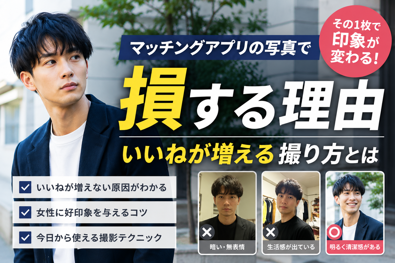 マッチングアプリ 写真 男