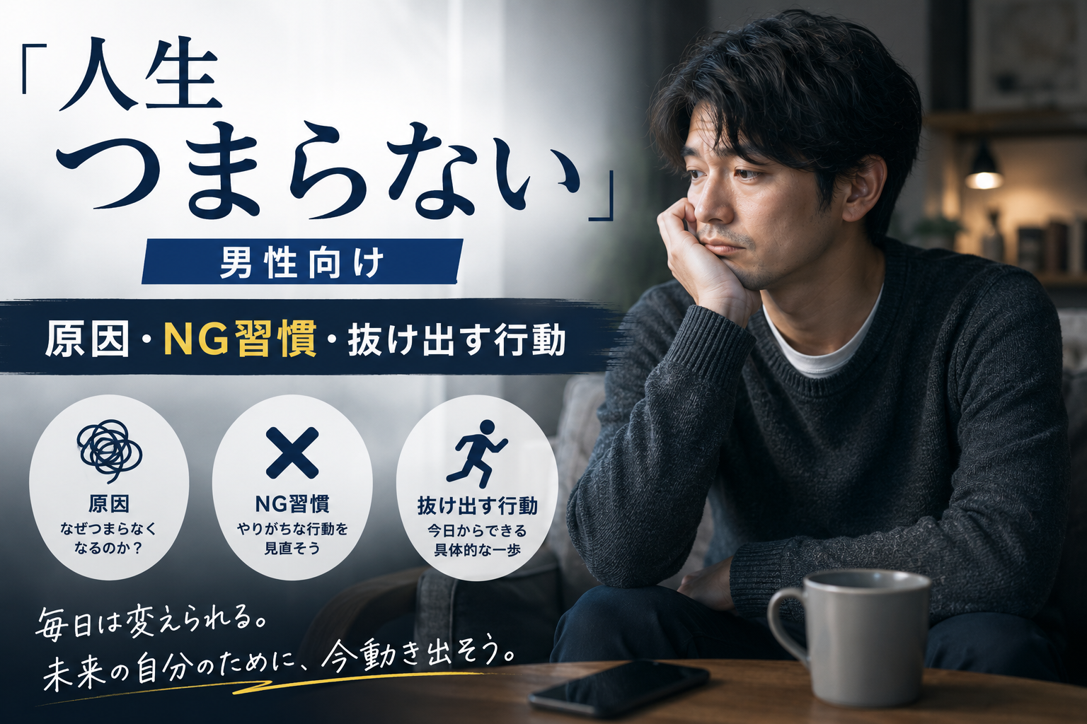 人生つまらない 男