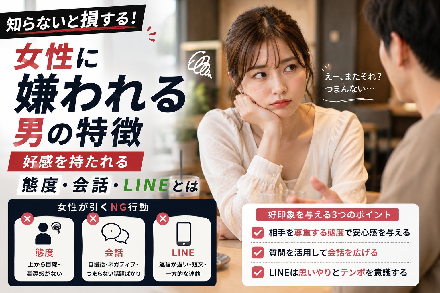 女性に嫌われる 男